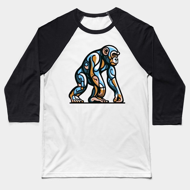 Pop art monkey illustration. cubism illustration of monkey Baseball T-Shirt by gblackid